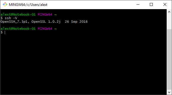 OpenSSH installed with Git for Windows.